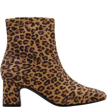 CLARKS WOMENS ZIP ANKLE BOOT - LEOPARD ANIMAL PRINT